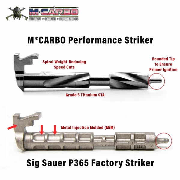 M*Carbo P365 Titanium Striker Assembly - CNC Striker Housing w/ Slide Cap image 2