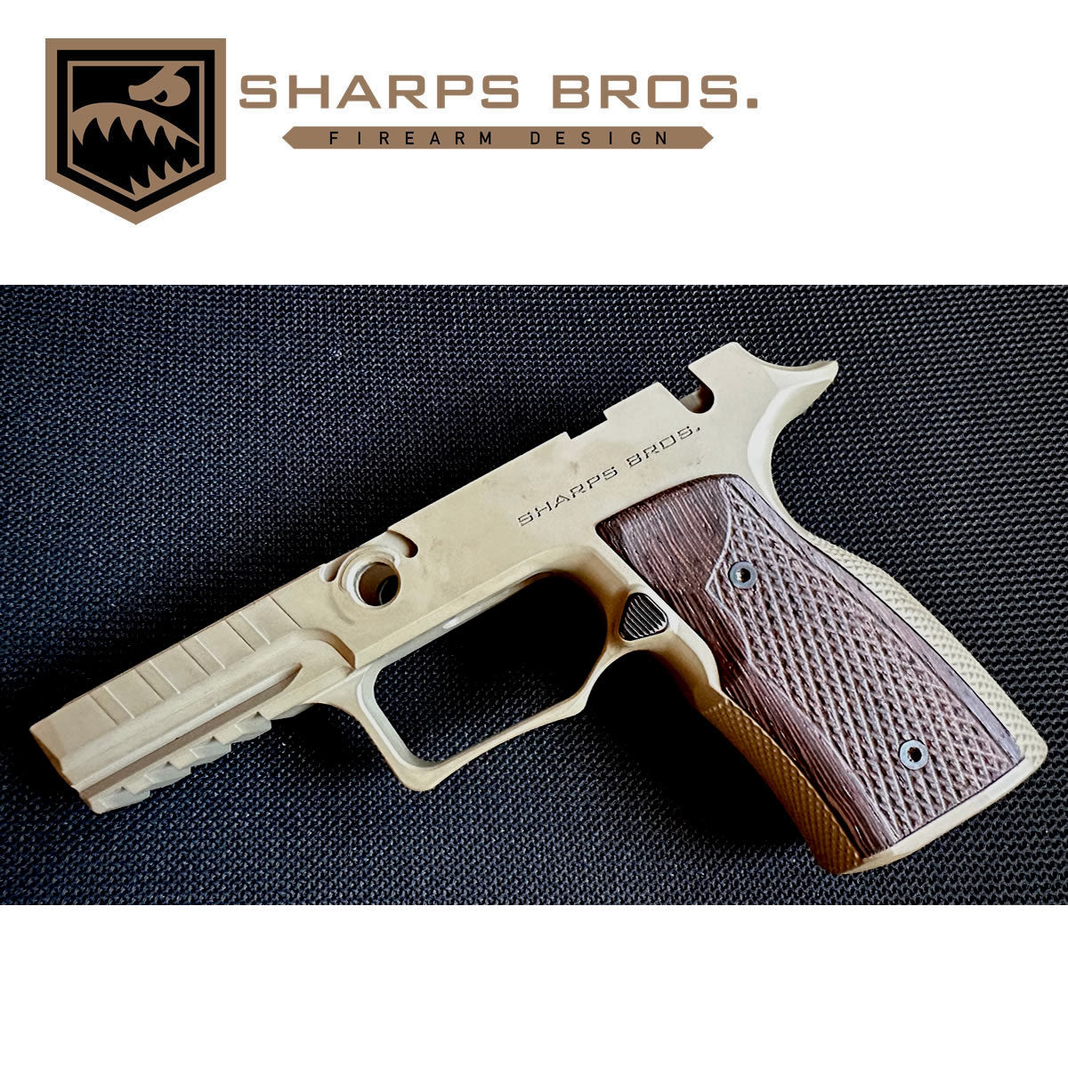 Sharps SBGM12 P320 Grip, FDE, Wenge Wood Grips, WITH Manual Safety image 1