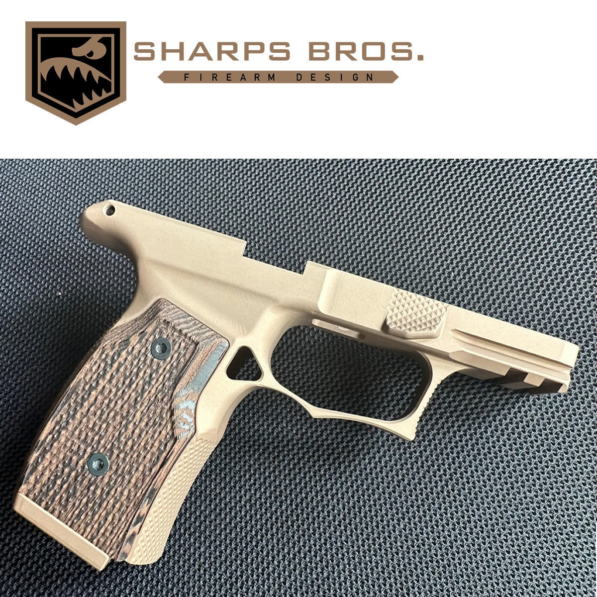 Sharps Bros SBGM04-G2 365 Improved SIG P365X/XL Grip Module, FDE w/ Wood Grips image 0