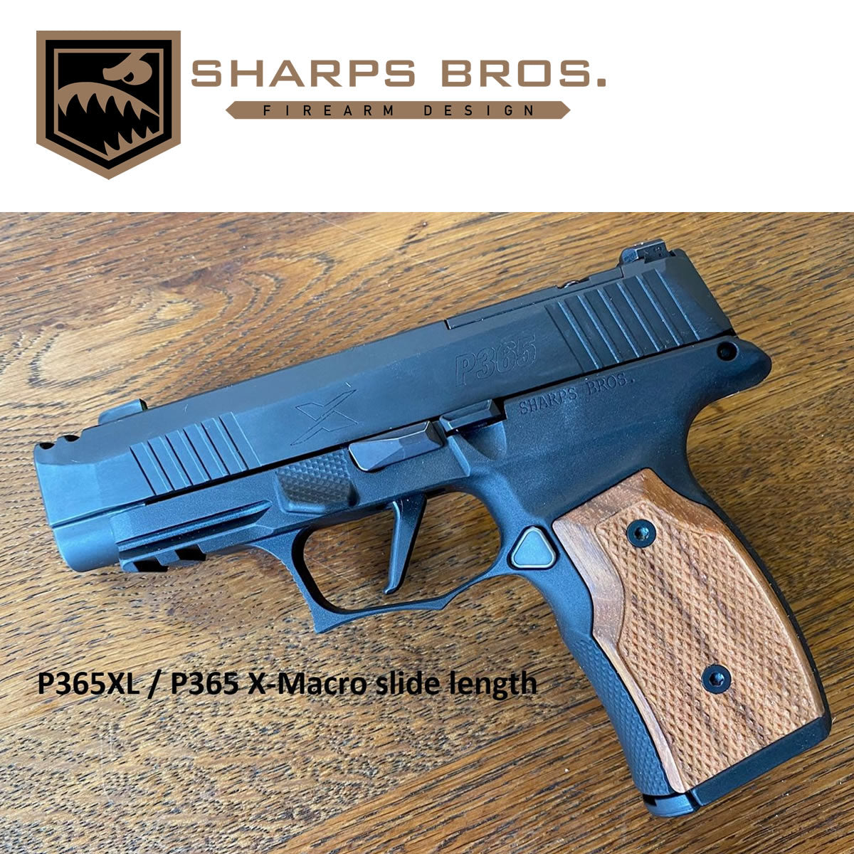 Sharps SBGM01-G2 365 Improved SIG P365X/XL Grip, Black w/ Brazilian Cherry Grips image 3