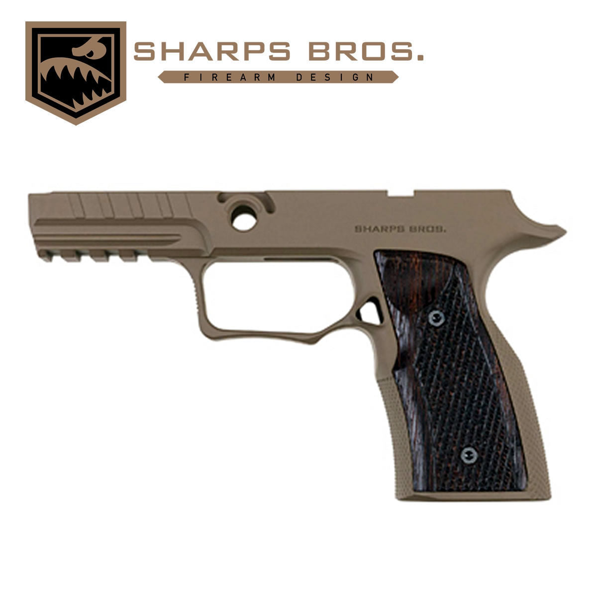 Sharps SBGM10 P320 Grip, FDE, Wenge Wood Grips, NON Manual Safety image 1