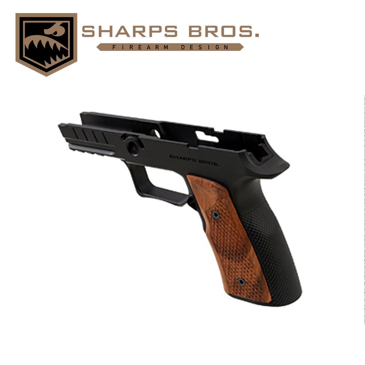 Sharps SBGM09 P320 Grip, Black, Brazilian Wood Cherry Grips, NON Manual Safety image 1