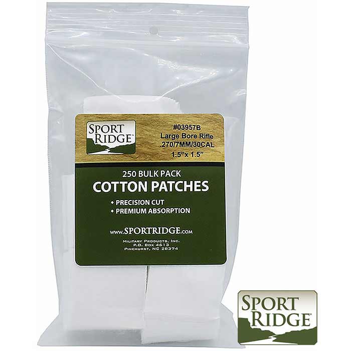 Sport Ridge Rifle Cotton Patches - White 1.5 inch x 1.5 inch image 0