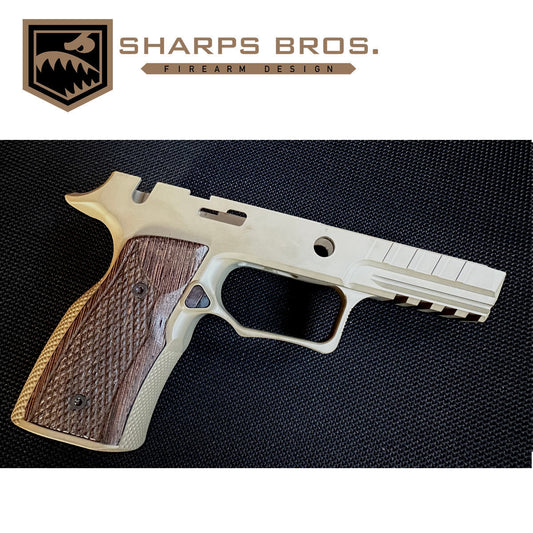 Sharps SBGM12 P320 Grip, FDE, Wenge Wood Grips, WITH Manual Safety image 0