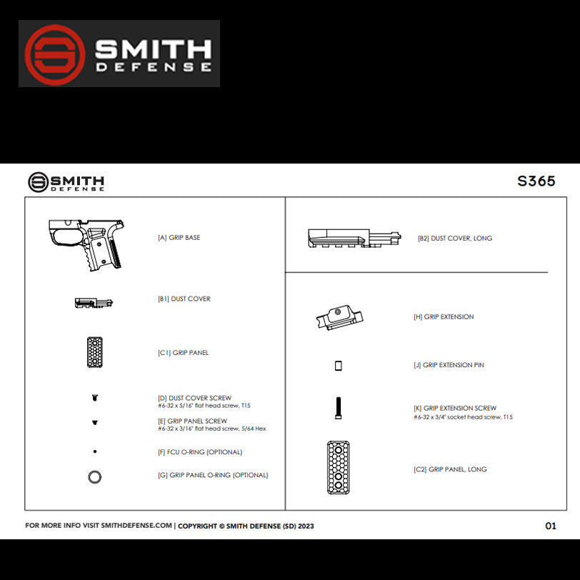 Smith Defense S365 Billet Aluminum Modular Grip Module image 6