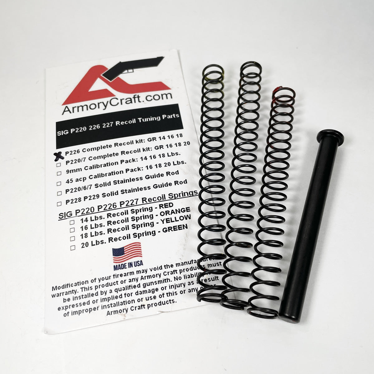 Armory Craft P226 Complete Recoil Tuning Kit - Guide Rod image 2