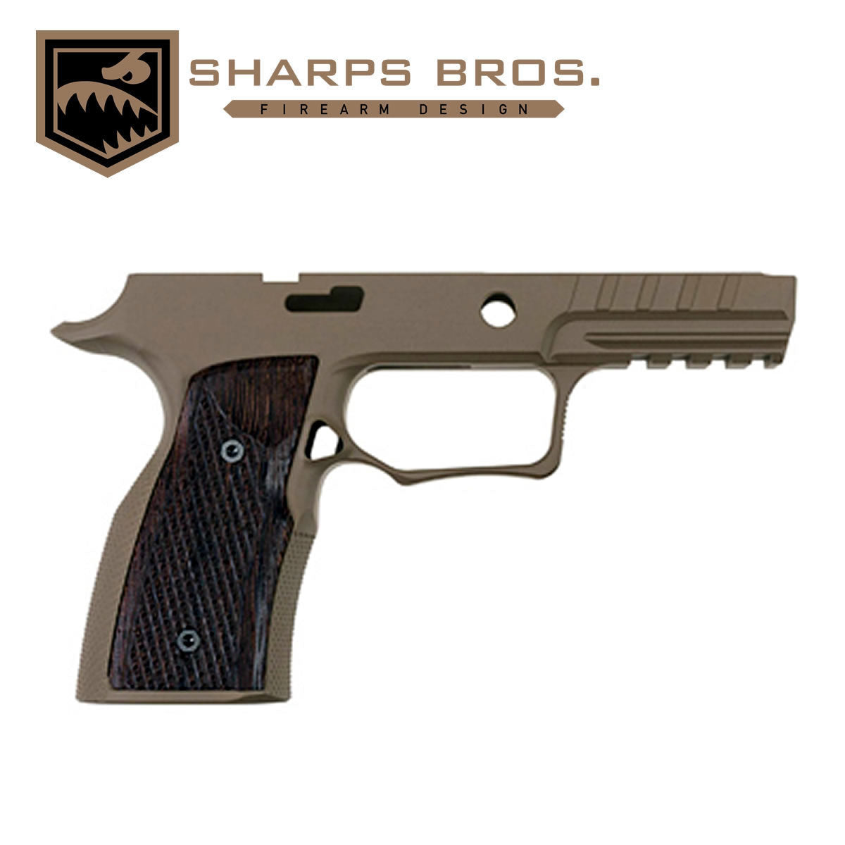 Sharps SBGM10 P320 Grip, FDE, Wenge Wood Grips, NON Manual Safety image 0