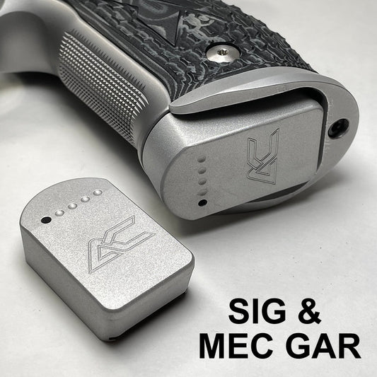 Armory Craft P226 - Plus 2 - Billet Aluminum Base Pad - SILVER - SIG & MEC GAR image 0