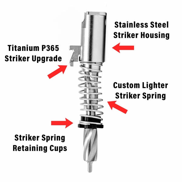 M*Carbo P365 Titanium Striker Assembly - CNC Striker Housing w/ Slide Cap image 1